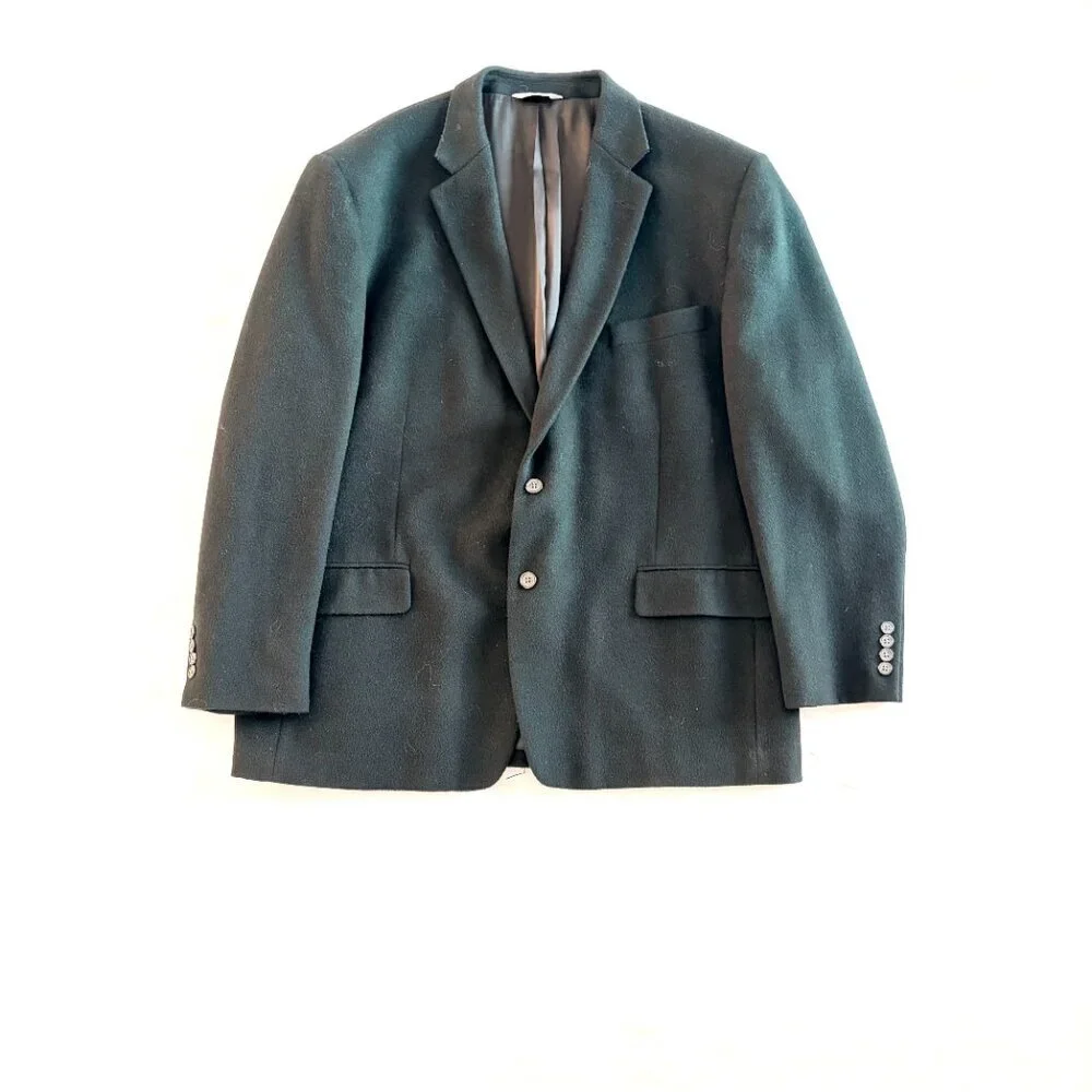 Black Camel Hair Blazer Men's XL lined luxury
